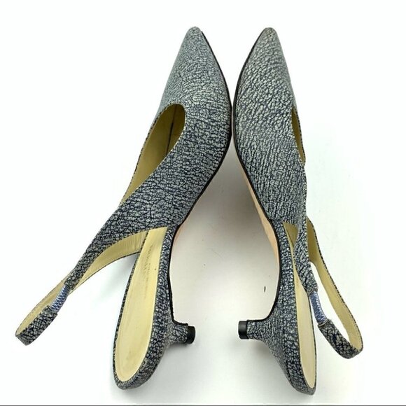 Clorinda Antinori the Rosie heels 39.5 9.5 blue cream crackle slingback kitten - Picture 6 of 14